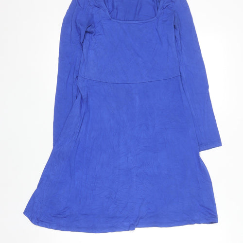 New Look Women’s Blue Fit & Flare Long Sleeve Stretch Dress Size 8