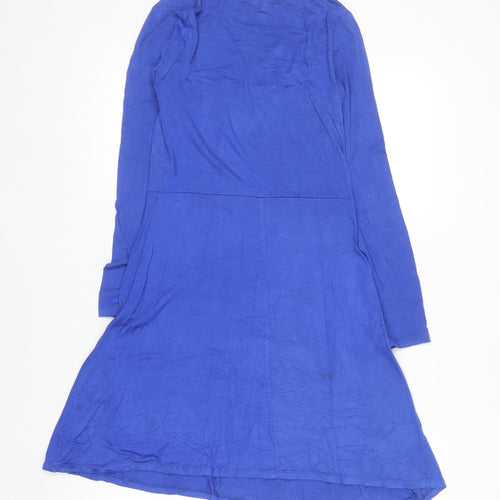 New Look Women’s Blue Fit & Flare Long Sleeve Stretch Dress Size 8
