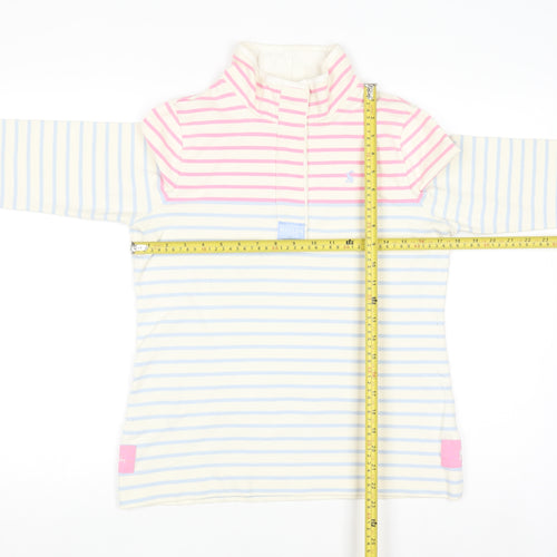 Joules Women Cream Pink Blue Striped Pullover Sweatshirt UK 12