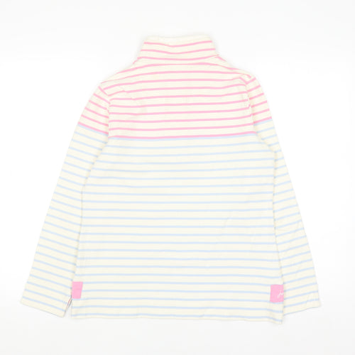 Joules Women Cream Pink Blue Striped Pullover Sweatshirt UK 12