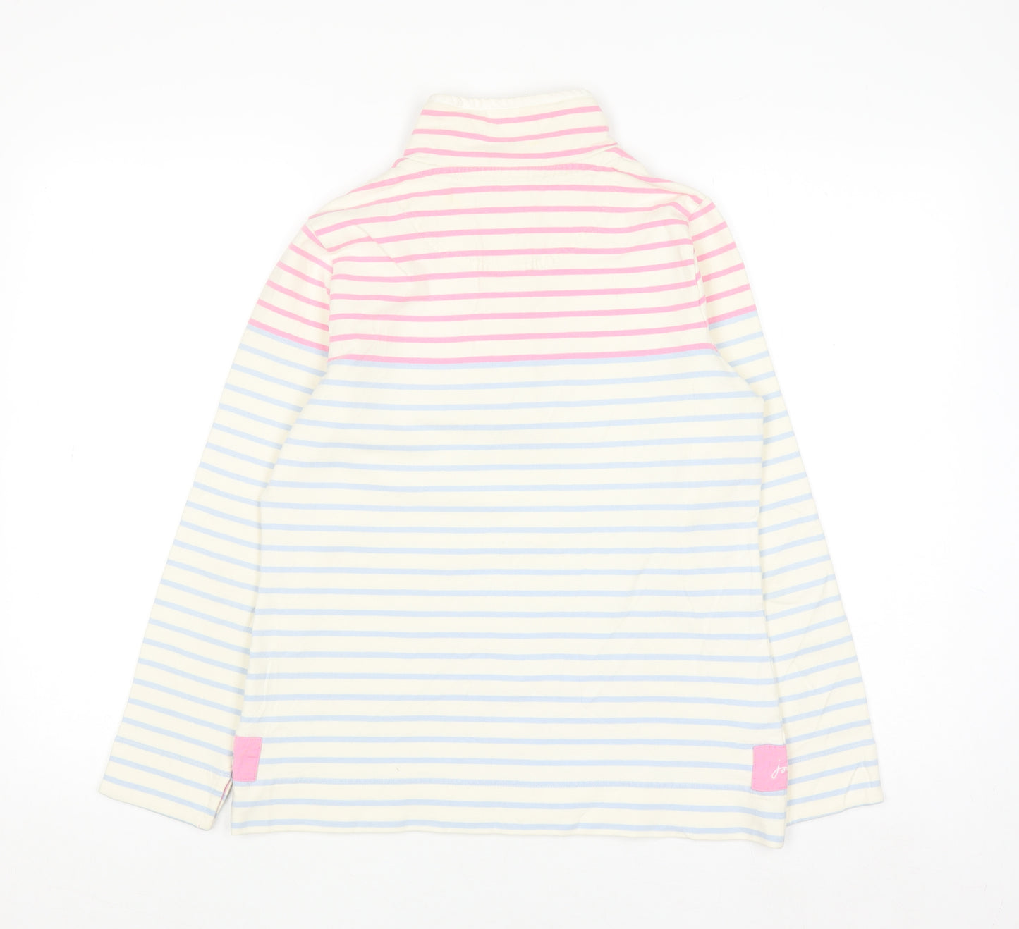 Joules Women Cream Pink Blue Striped Pullover Sweatshirt UK 12