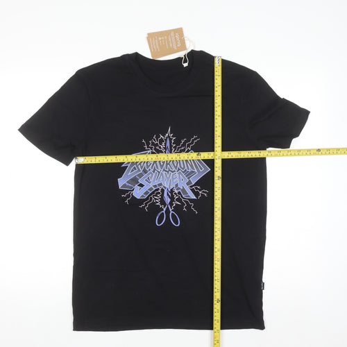 Iqoniq Men's Black 'Background Slayer' Graphic Cotton T-Shirt Size S