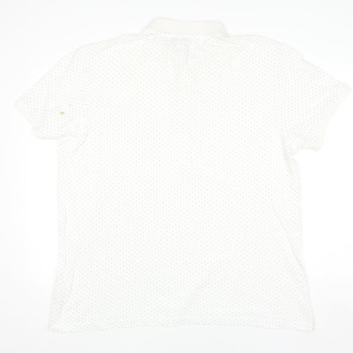 LC Waikiki Men's White 2XL Polka Dot Cotton Polo Shirt