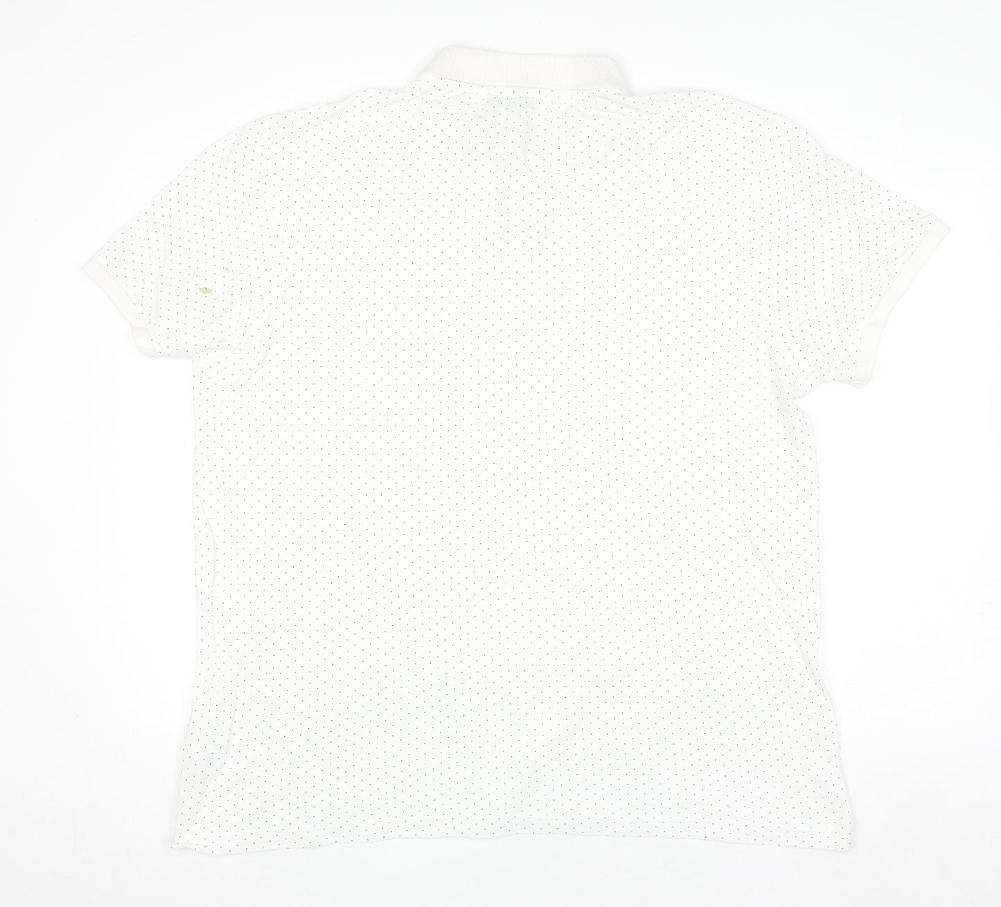 LC Waikiki Men's White 2XL Polka Dot Cotton Polo Shirt