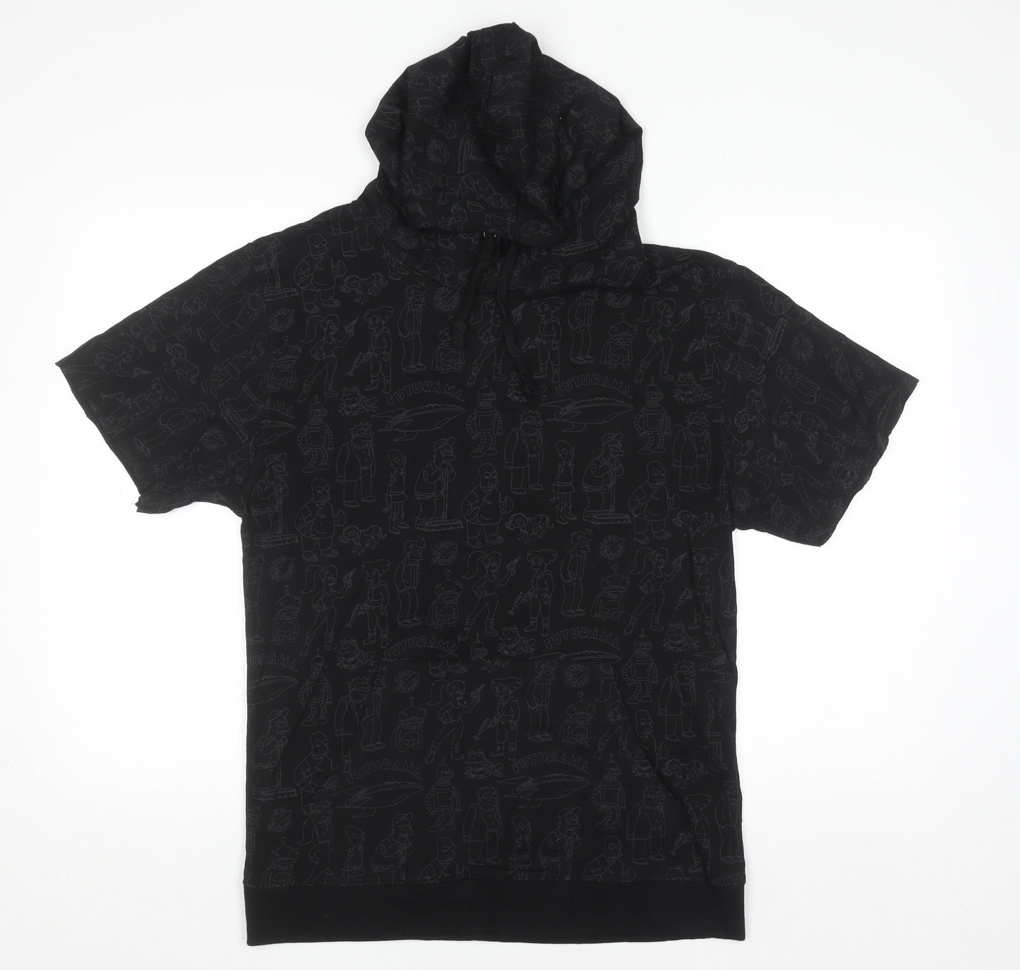 Lootcrate Futurama Men's Black Short Sleeve Pullover Hoodie M