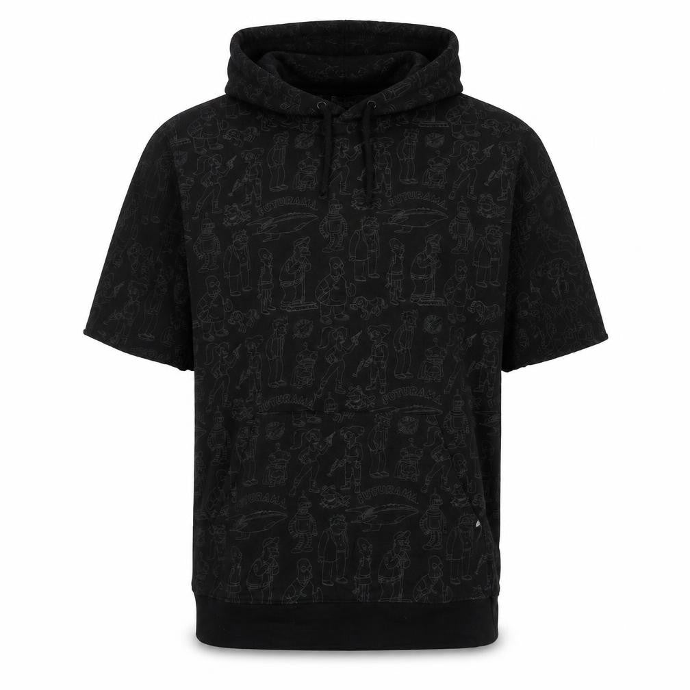 Lootcrate Futurama Men's Black Short Sleeve Pullover Hoodie M