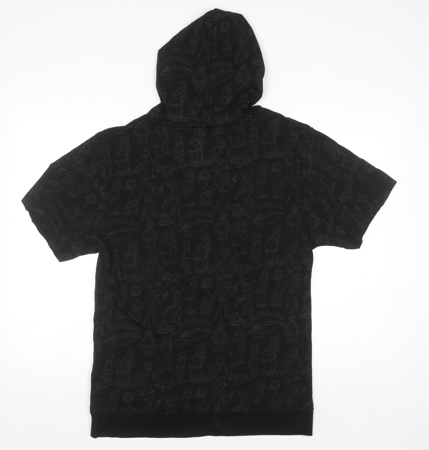 Lootcrate Futurama Men's Black Short Sleeve Pullover Hoodie M