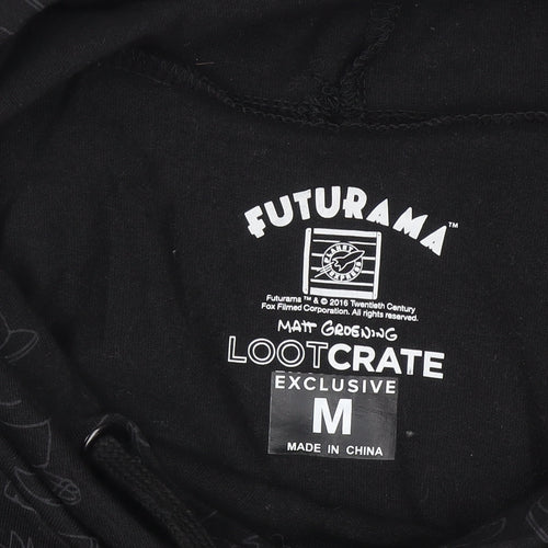 Lootcrate Futurama Men's Black Short Sleeve Pullover Hoodie M