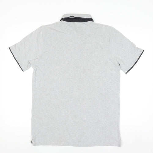 Jack & Jones Premium Men's Grey Cotton Polo Shirt Size L
