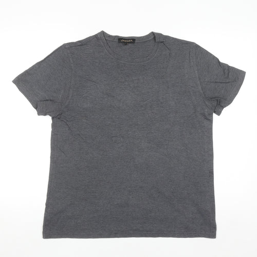 Jaeger Men's Grey Cotton Crew Neck Short Sleeve T-Shirt Size L