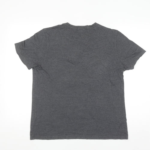 Jaeger Men's Grey Cotton Crew Neck Short Sleeve T-Shirt Size L