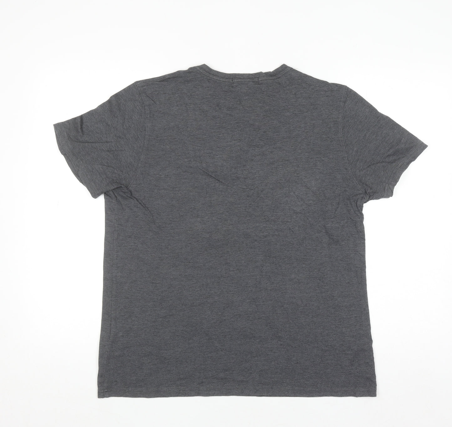 Jaeger Men's Grey Cotton Crew Neck Short Sleeve T-Shirt Size L