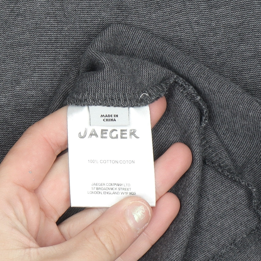Jaeger Men's Grey Cotton Crew Neck Short Sleeve T-Shirt Size L