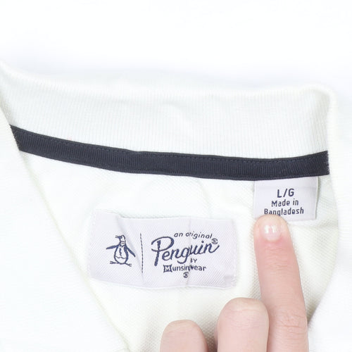 Original Penguin Men’s Ivory Cotton Polo Shirt Size L