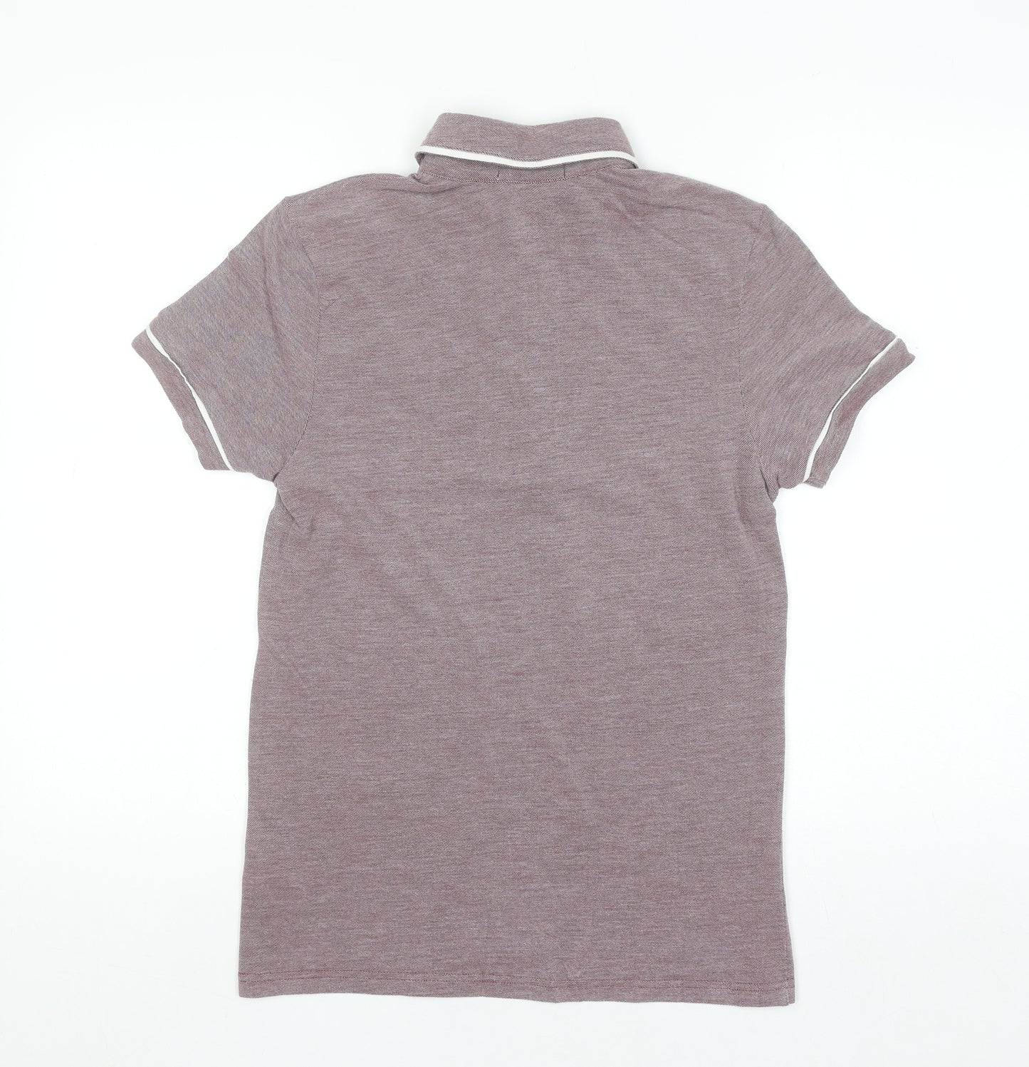 Topman Men’s Brown Short Sleeve Polo Shirt Size S Collared Cotton Blend