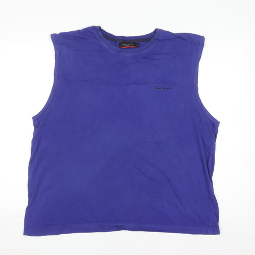 Pierre Cardin Men's Blue 2XL Sleeveless Cotton Top