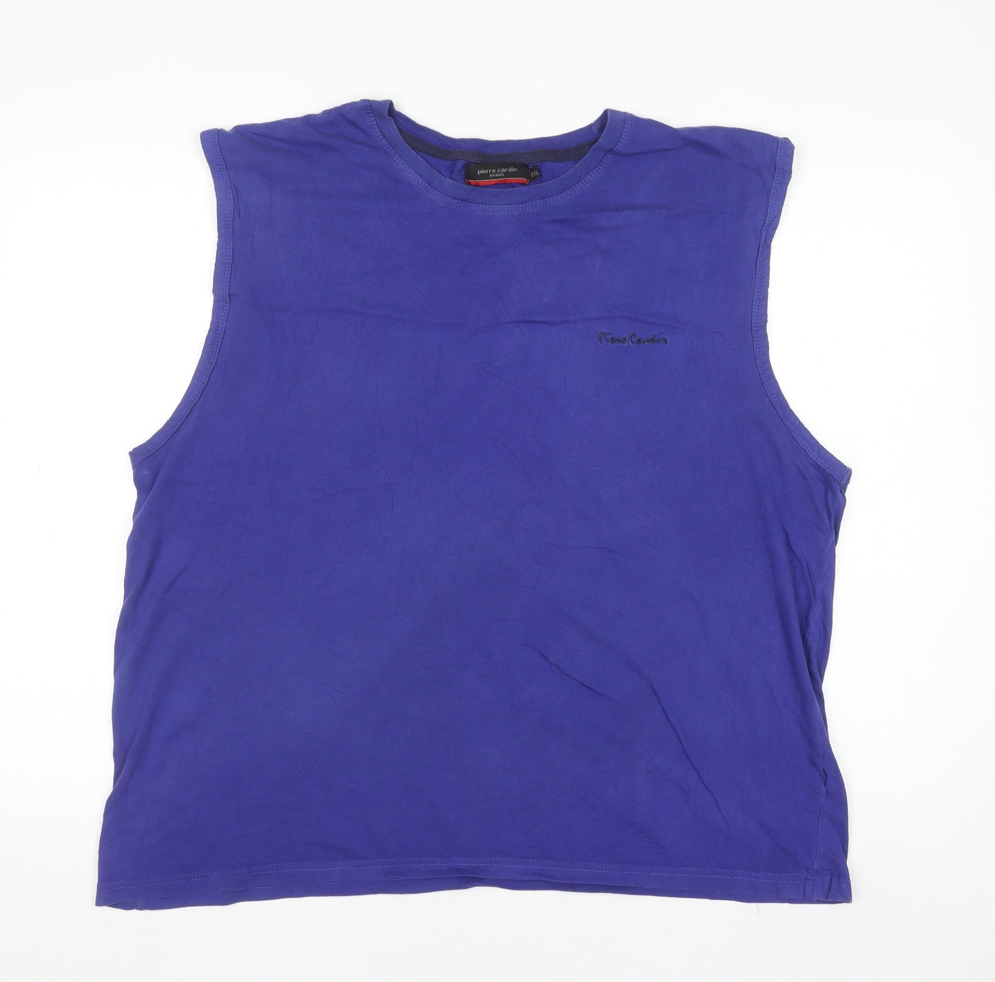 Pierre Cardin Men's Blue 2XL Sleeveless Cotton Top
