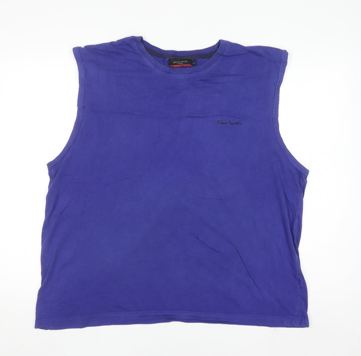 Pierre Cardin Men's Blue 2XL Sleeveless Cotton Top