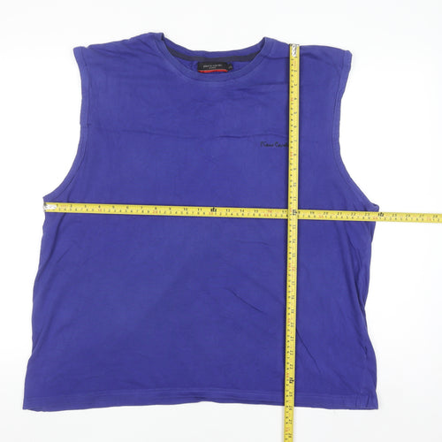Pierre Cardin Men's Blue 2XL Sleeveless Cotton Top