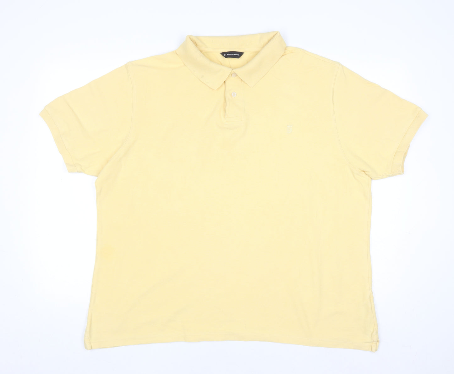 Marks and Spencer Blue Harbour Men's Yellow Cotton Polo Shirt XL