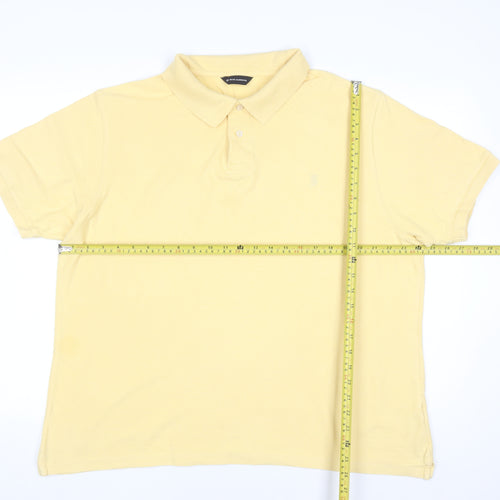 Marks and Spencer Blue Harbour Men's Yellow Cotton Polo Shirt XL