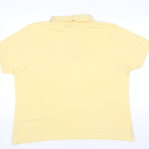 Marks and Spencer Blue Harbour Men's Yellow Cotton Polo Shirt XL