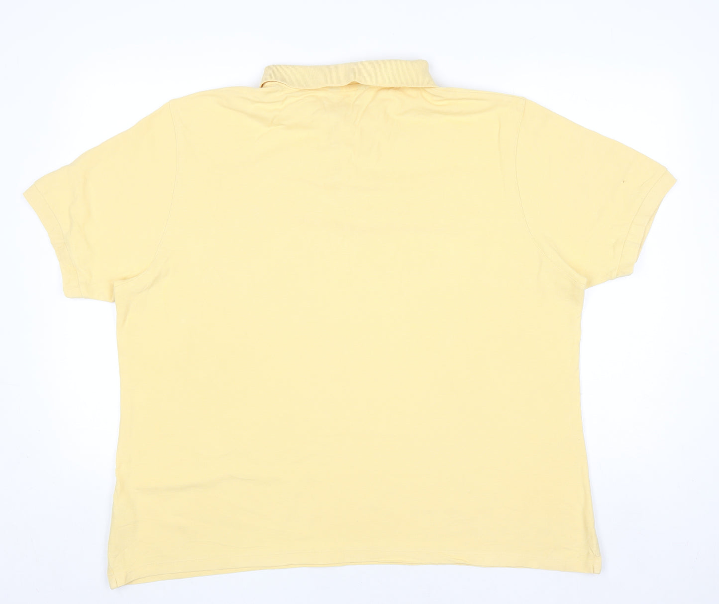 Marks and Spencer Blue Harbour Men's Yellow Cotton Polo Shirt XL