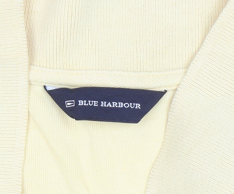 Marks and Spencer Blue Harbour Men's Yellow Cotton Polo Shirt XL