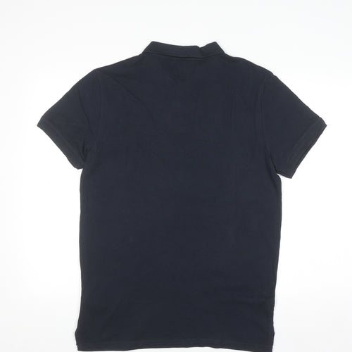 Jack Wills Men's Blue Cotton Slim Fit Short Sleeve Polo Shirt M