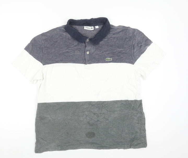 Lacoste Men's Multicoloured Cotton Regular Fit Polo Shirt XL
