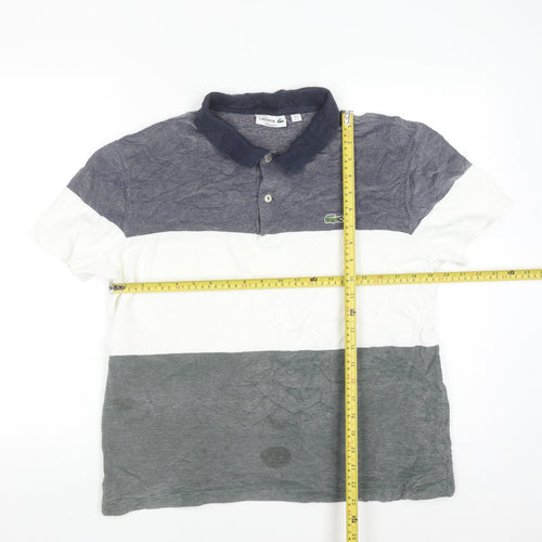 Lacoste Men's Multicoloured Cotton Regular Fit Polo Shirt XL