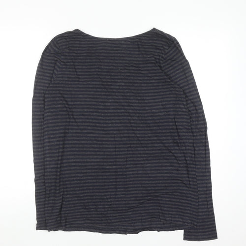 Farhi by Nicole Farhi Women’s Blue Striped Cotton Long Sleeve T-Shirt M