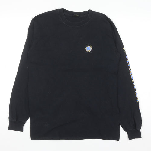Urban Outfitters Men’s Black Graphic Long Sleeve Cotton Top Size S