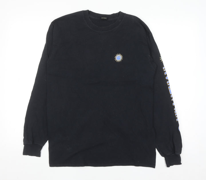 Urban Outfitters Men’s Black Graphic Long Sleeve Cotton Top Size S