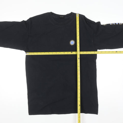Urban Outfitters Men’s Black Graphic Long Sleeve Cotton Top Size S