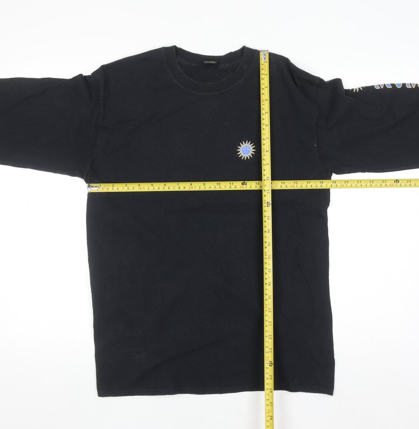 Urban Outfitters Men’s Black Graphic Long Sleeve Cotton Top Size S