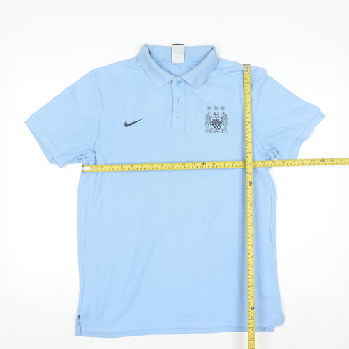 Nike Men’s Blue Football Polo Shirt L Manchester City