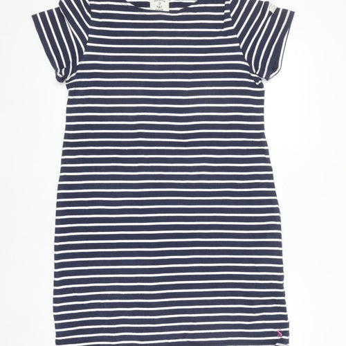 Joules Women Blue Stripe Cotton T-Shirt Dress Size 14