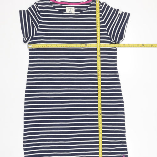 Joules Women Blue Stripe Cotton T-Shirt Dress Size 14