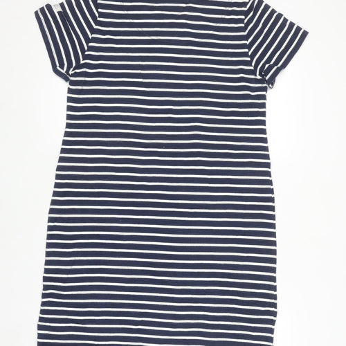 Joules Women Blue Stripe Cotton T-Shirt Dress Size 14