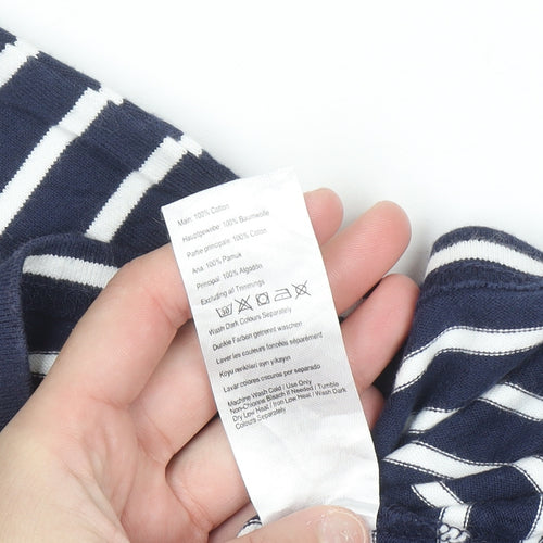 Joules Women Blue Stripe Cotton T-Shirt Dress Size 14