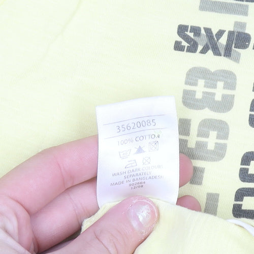 Urban Spirit Men's Yellow Graphic Cotton Polo Shirt Medium