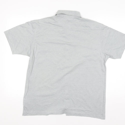 Marks and Spencer Mens Grey Cotton Blend Short Sleeve Polo Shirt M