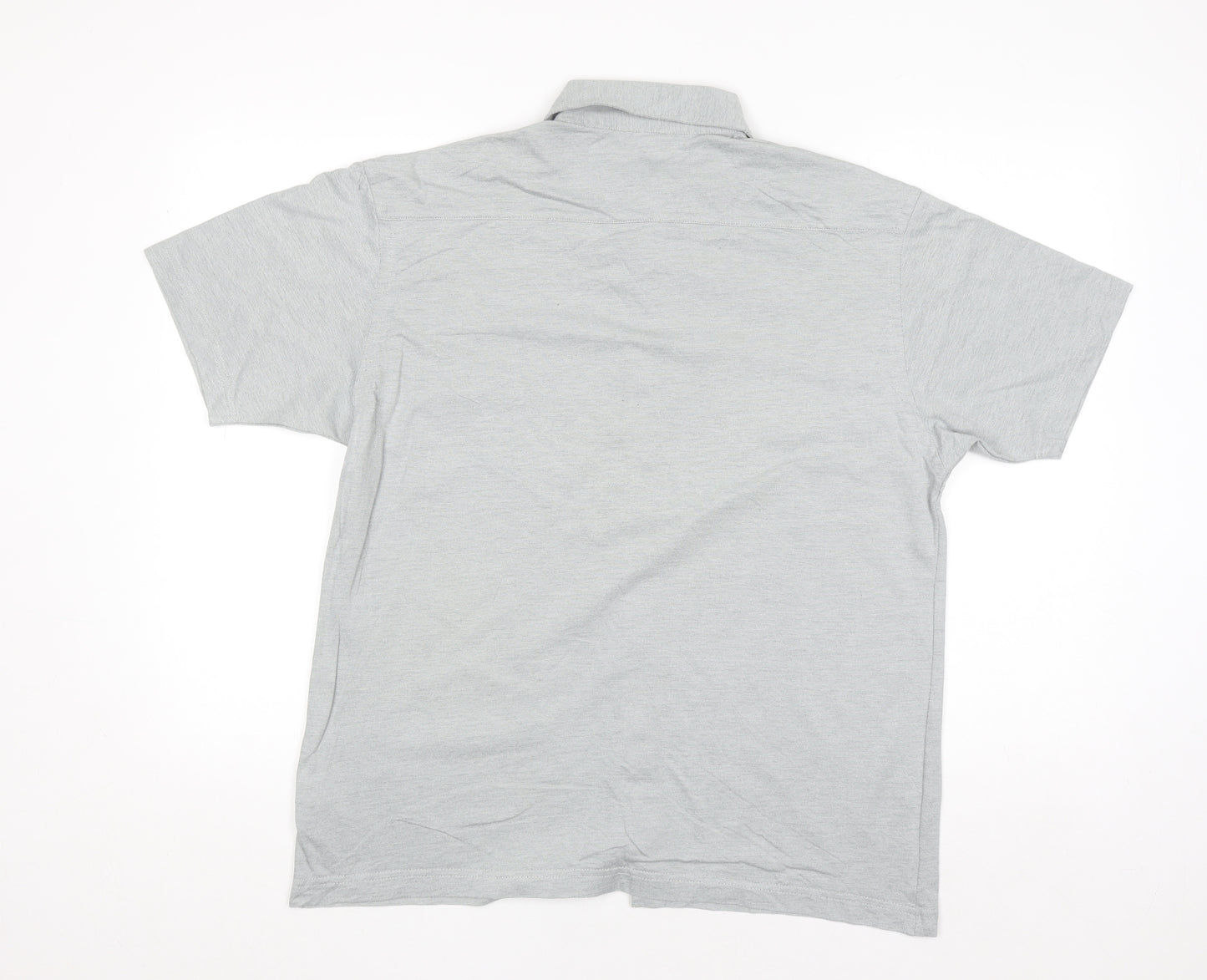 Marks and Spencer Mens Grey Cotton Blend Short Sleeve Polo Shirt M