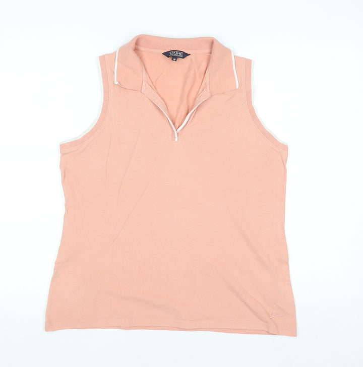 Maine New England Women's Pink Sleeveless Polo Top Size 16