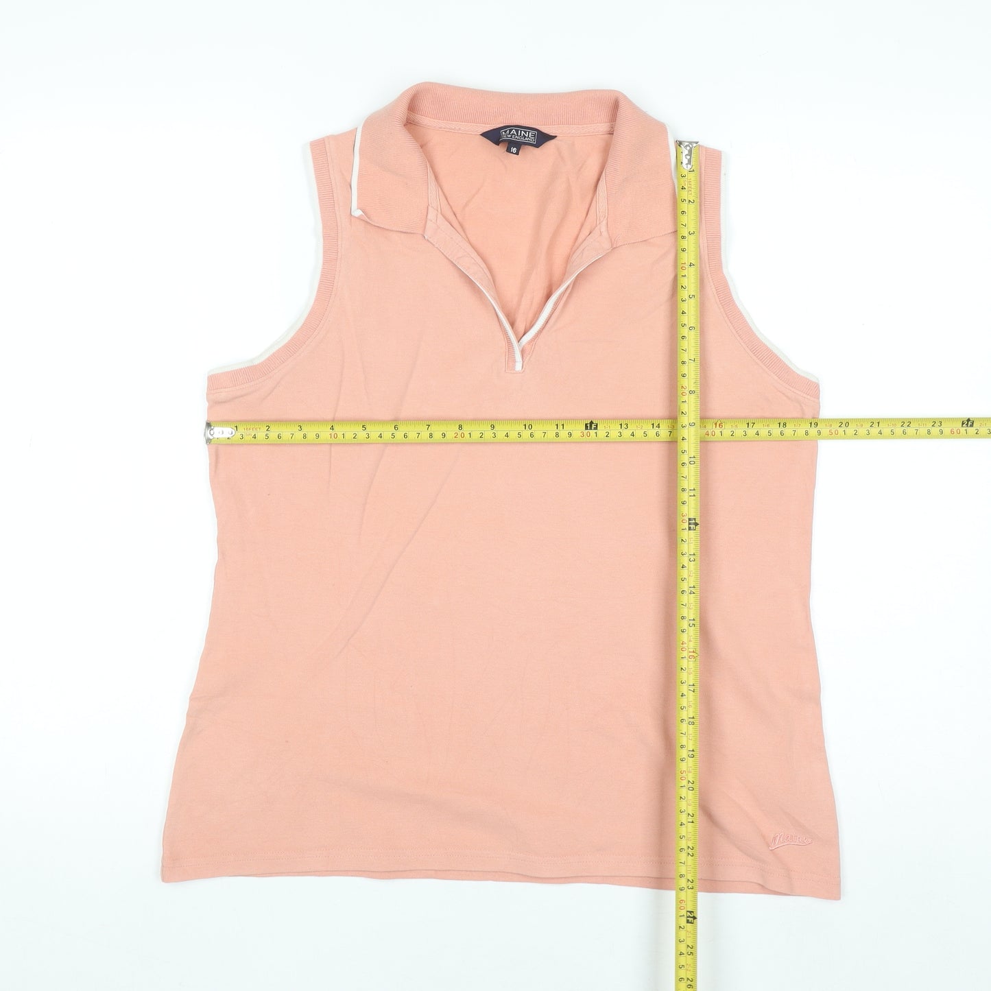 Maine New England Women's Pink Sleeveless Polo Top Size 16
