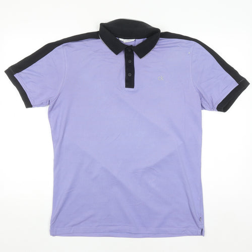 Calvin Klein Golf Men's Purple Black Polo Shirt Size M