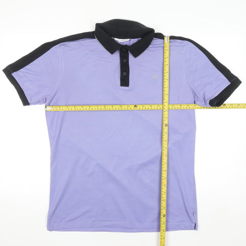 Calvin Klein Golf Men's Purple Black Polo Shirt Size M