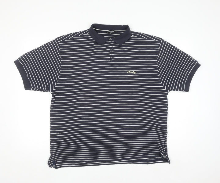 Dunlop Golf Men's Blue Striped Polo Shirt XL Regular Fit