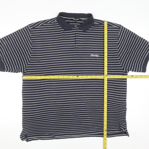 Dunlop Golf Men's Blue Striped Polo Shirt XL Regular Fit